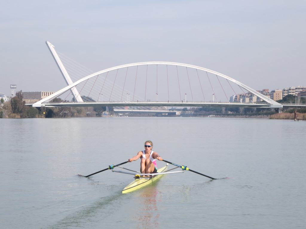 Gevvie rowing in Sevillle