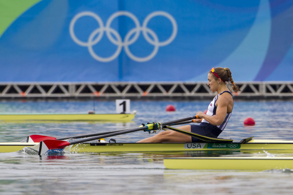 Gevvie races for a spot in the A Final. Photo courtesy of Ed Hewitt/Row2k/USRowing